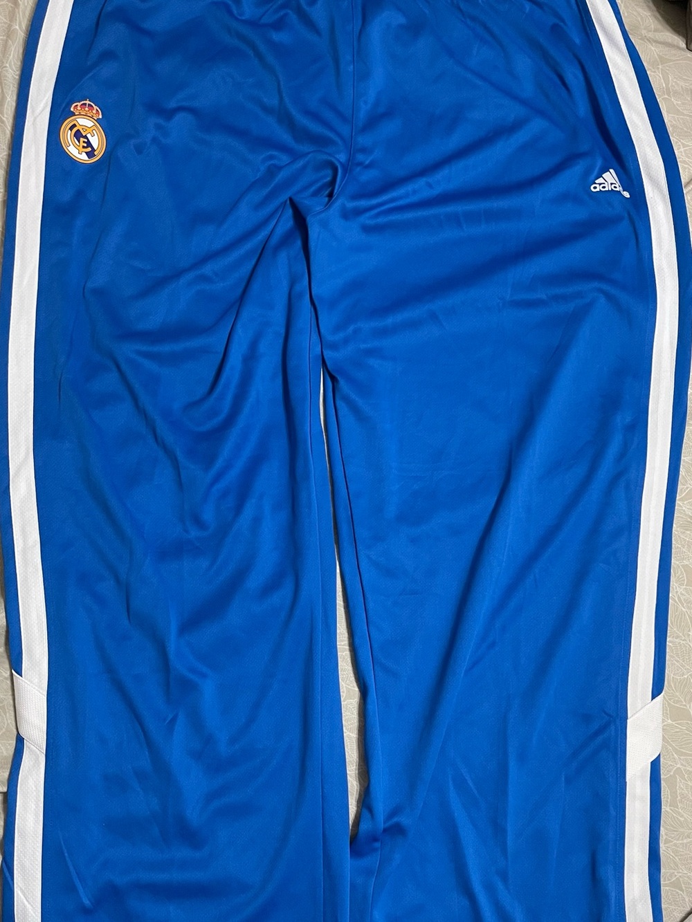 Adidas Real Madrid Blue Track Pants with White Side Stripes - Picture 5 of 5
